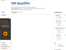 Tablet Screenshot of phpbeautifier.com